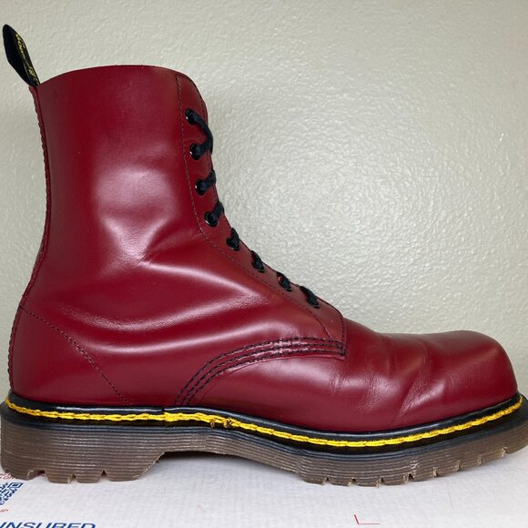 90's Vintage Square Toe Dr. Martens US 9 boots England 1460 cherry red oxblood - Picture 4 of 15